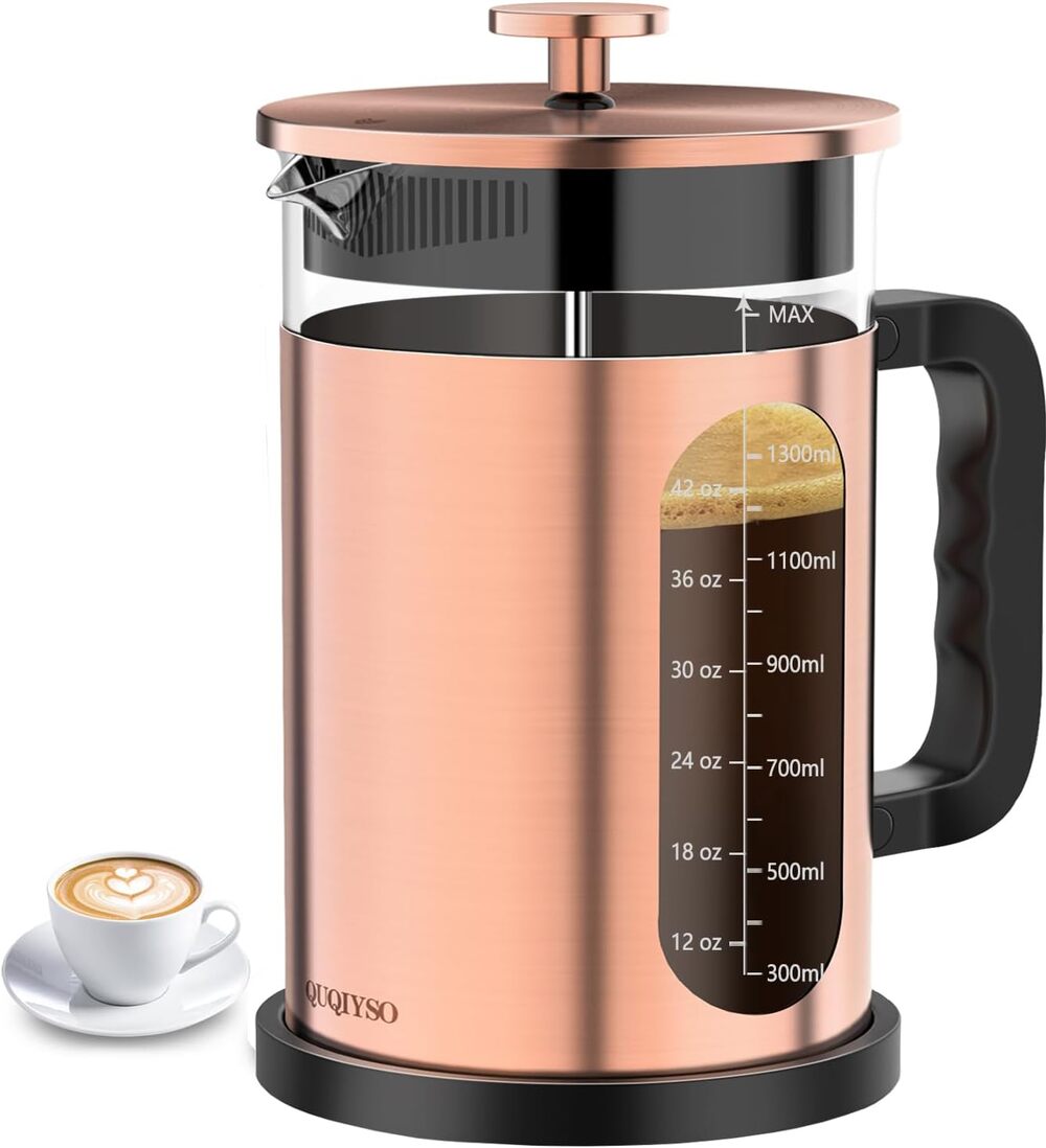 BRAND NEW ~ Stainless Steel French Press Coffee Maker Borosilicate Glass Press